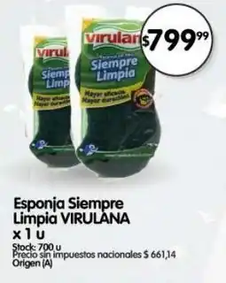 Supermercados Buenos Días Virulana esponja siempre limpia oferta