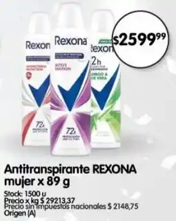 Supermercados Buenos Días Rexona antitranspirante mujer oferta