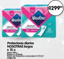 Supermercados Buenos Días Nosotras protectores diarios largos oferta