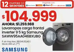 Changomas Samsung lavarropas carga frontal inverter oferta
