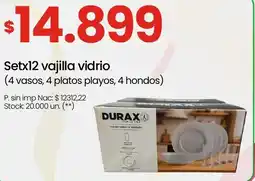 Changomas Vajilla vidrio oferta
