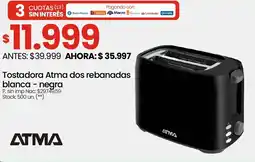 Changomas Atma tostadora dos rebanadas blanca-negra oferta