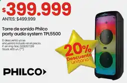 Changomas Philco torre de sonido philco party audio system oferta