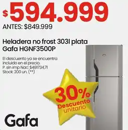 Changomas Gafa heladera no frost plata oferta