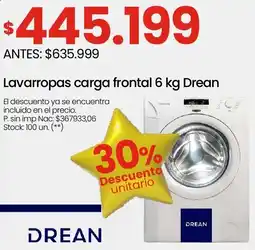 Changomas Drean lavarropas carga frontal oferta