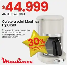 Changomas Moulinex cafetera soleil oferta