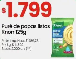 Changomas Knorr puré de papas listos oferta