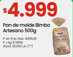Changomas Bimbo pan de molde artesano oferta