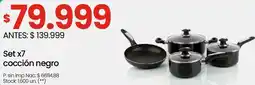 Changomas Cocción negro set x7 oferta