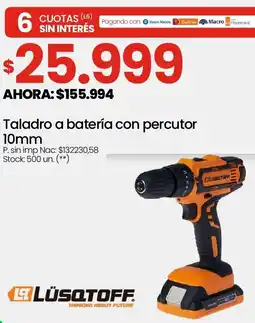 Changomas Lüsqtoff taladro a batería con percutor oferta