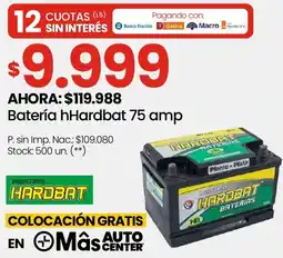 Changomas Hhardbat batería 75 amp oferta