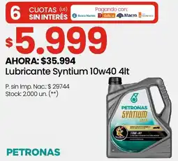 Changomas Petronas lubricante syntium oferta