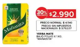 Carrefour Mañanita yerba mate bajo polvo oferta
