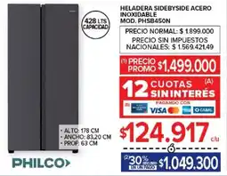 Carrefour Philco heladera sidebyside acero inoxidable oferta