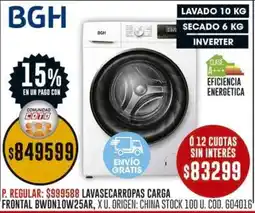 Coto Bgh lavasecarropas carga frontal oferta