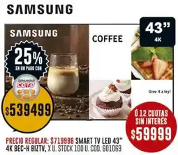 Coto Samsung smart tv led 43" oferta