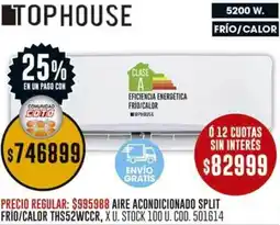 Coto Tophouse aire acondicionado split frio/calor oferta