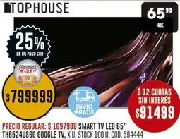 Coto Tophouse smart tv led 65" oferta
