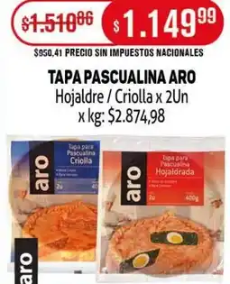 Makro Aro tapa pascualina hojaldre/criolla oferta