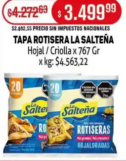 Makro La salteña tapa rotisera hojal/criolla oferta