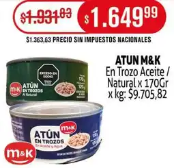 Makro M&K atun en trozo aceite / natural oferta