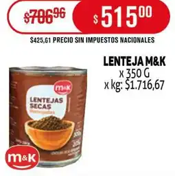 Makro M&K lenteja oferta