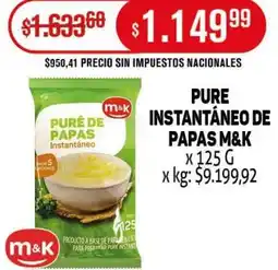 Makro M&K pure instantáneo de papas oferta