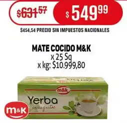 Makro M&K mate cocido oferta