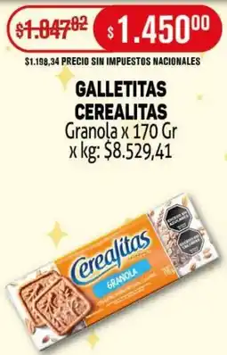 Makro Cerealitas galletitas granola oferta