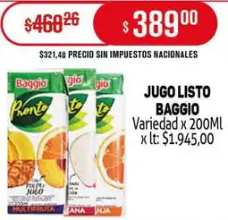 Makro Baggio jugo listo variedad oferta