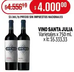 Makro Santa julia vino varietales oferta