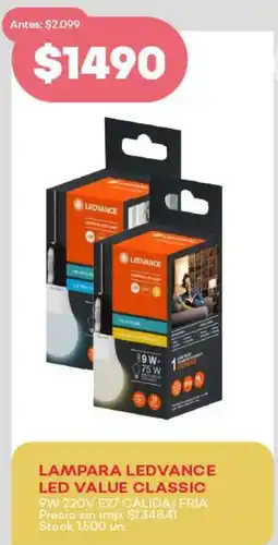 Supermercados Tadicor Lampara ledvance led value classic oferta