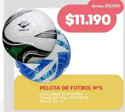 Supermercados Tadicor Pelota de futbol n°5 colores surtidos oferta