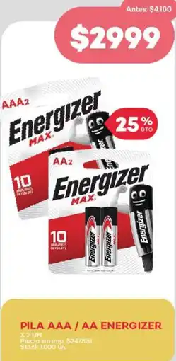 Supermercados Tadicor Energizer pila AAA / AA oferta