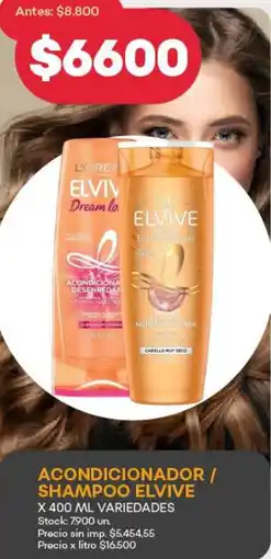 Supermercados Tadicor Elvive acondicionador / shampoo oferta