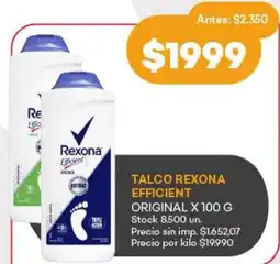 Supermercados Tadicor Rexona talco efficient original oferta