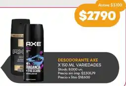 Supermercados Tadicor Axe desodorante variedades oferta