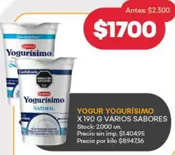 Supermercados Tadicor Yogurísimo yogur varios sabores oferta