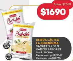Supermercados Tadicor La serenísima bebida láctea sachet varios sabores oferta