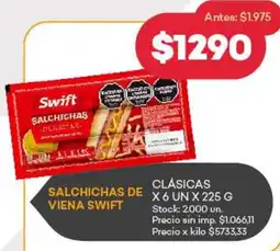 Supermercados Tadicor Swift salchichas de viena clásicas oferta