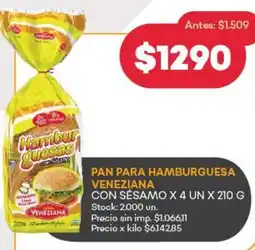 Supermercados Tadicor Hamburguesa pan para veneziana con sésamo oferta