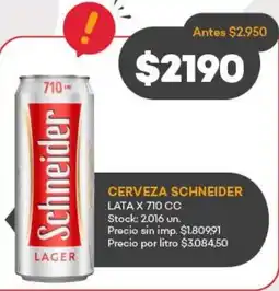 Supermercados Tadicor Schneider cerveza lata oferta