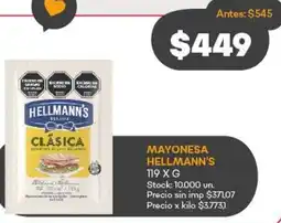 Supermercados Tadicor Hellmann's mayonesa oferta