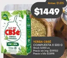 Supermercados Tadicor Cbsé yerba compuesta oferta