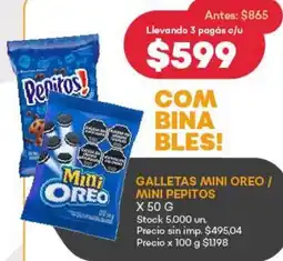 Supermercados Tadicor Mini oreo / mini pepitos galletas oferta