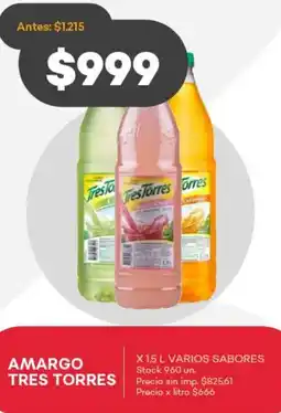Supermercados Tadicor Amargo tres torres varios sabores oferta