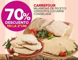 Carrefour Carrefour milanesas de peceto/ cerdo/pollo/carne congelada oferta