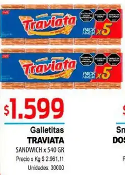 Supermercados Top Traviata sandwich galletitas oferta