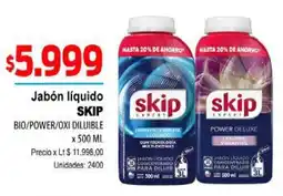 Supermercados Top Skip jabón líquido bio/power/oxi diluible oferta