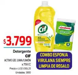 Supermercados Top Cif detergente active gel lima/limón oferta